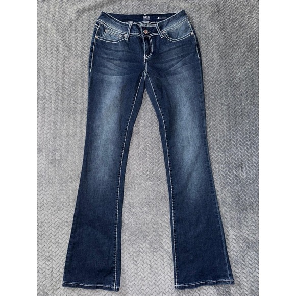 A.N.A Bootcut Jeans Embellished‎ Pockets Dark Wash Denim Women's Size 4 - Picture 1 of 10